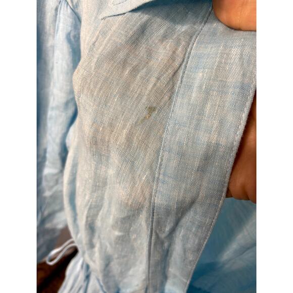 Scanlan Theodore Italian Linen Wrap Shirt Dress Blue size US 2 - Picture 5 of 8